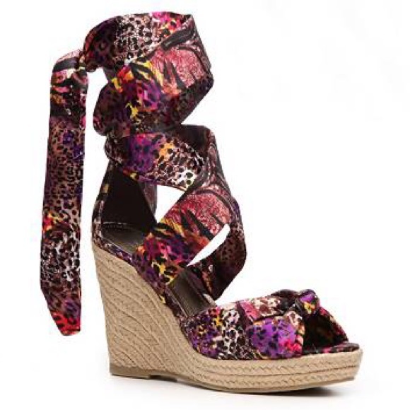 Impo Shoes - Strappy wedges size 7.5 Impo jungle silk animal